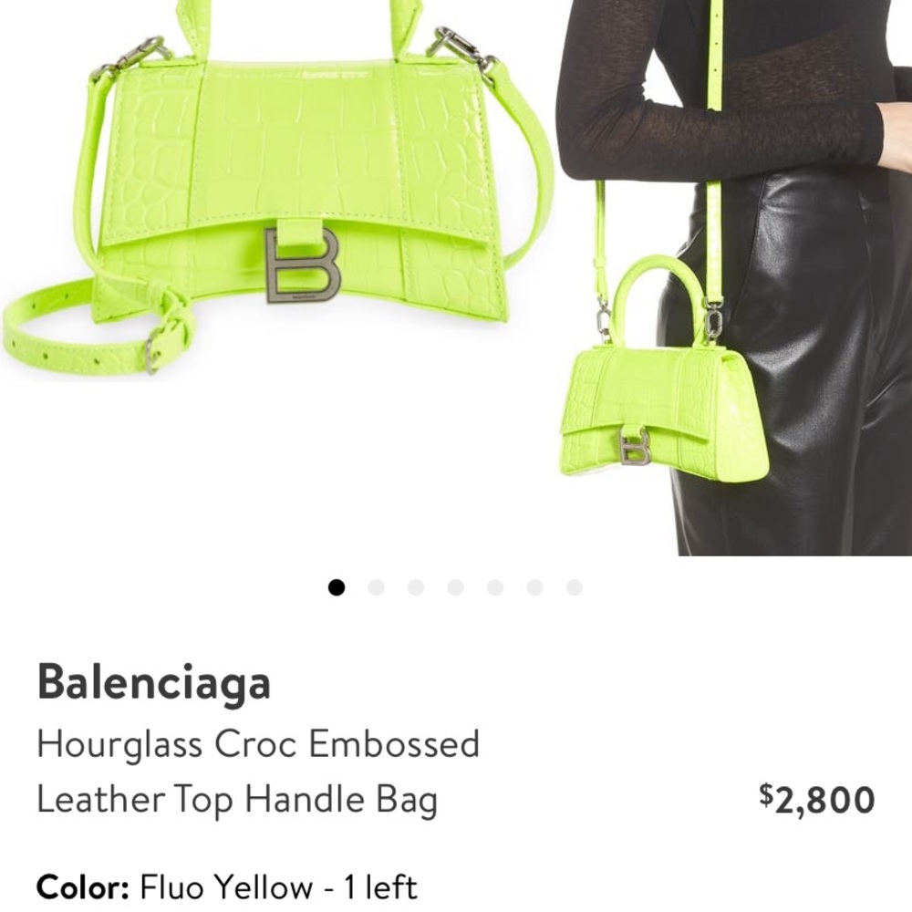 *BRAND NEW* BALENCIAGA XS HOURGLASS CROC LEATHER HANDBAG